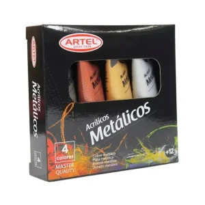 Set de Pintura Acrílica Artel 4 Colores Metalizados